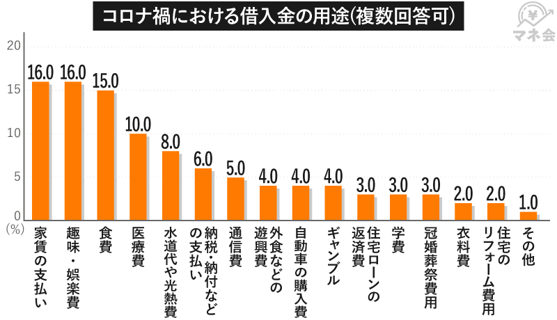 コロナ禍における借入金の用途